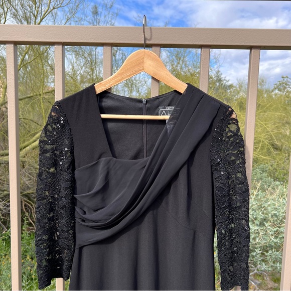 Alex Evenings NWT Women’s Petite Dress Size 4P Color Black Zipper Back - Picture 4 of 11